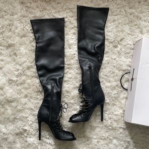 Aldo thigh high leather heels